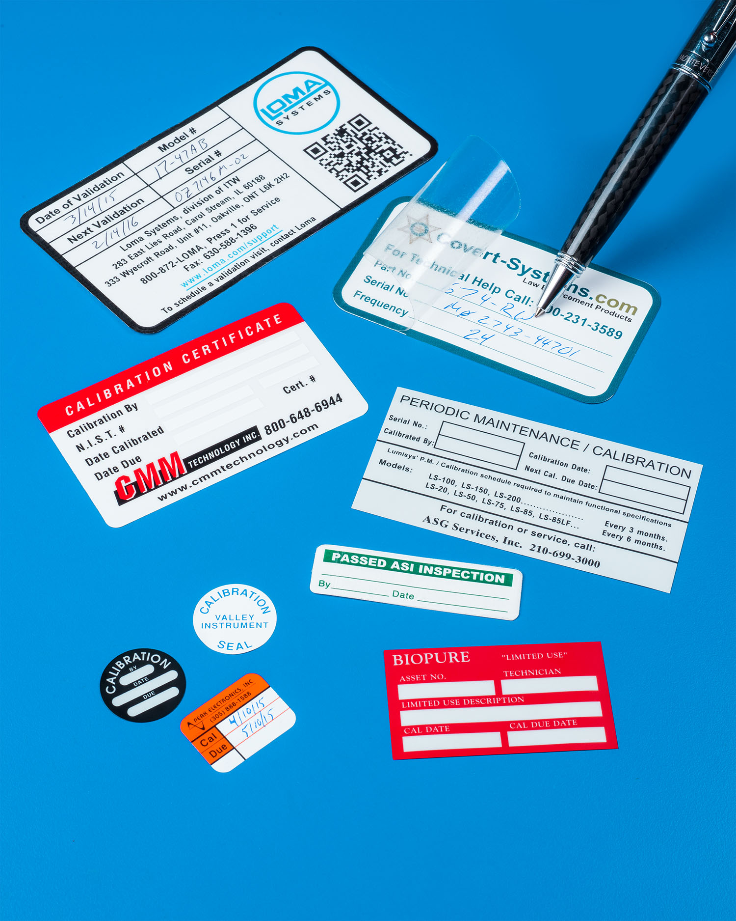 CALIBRATION LABELS MEET QUALITY MANAGEMENT REQUIREMENTS Venmark