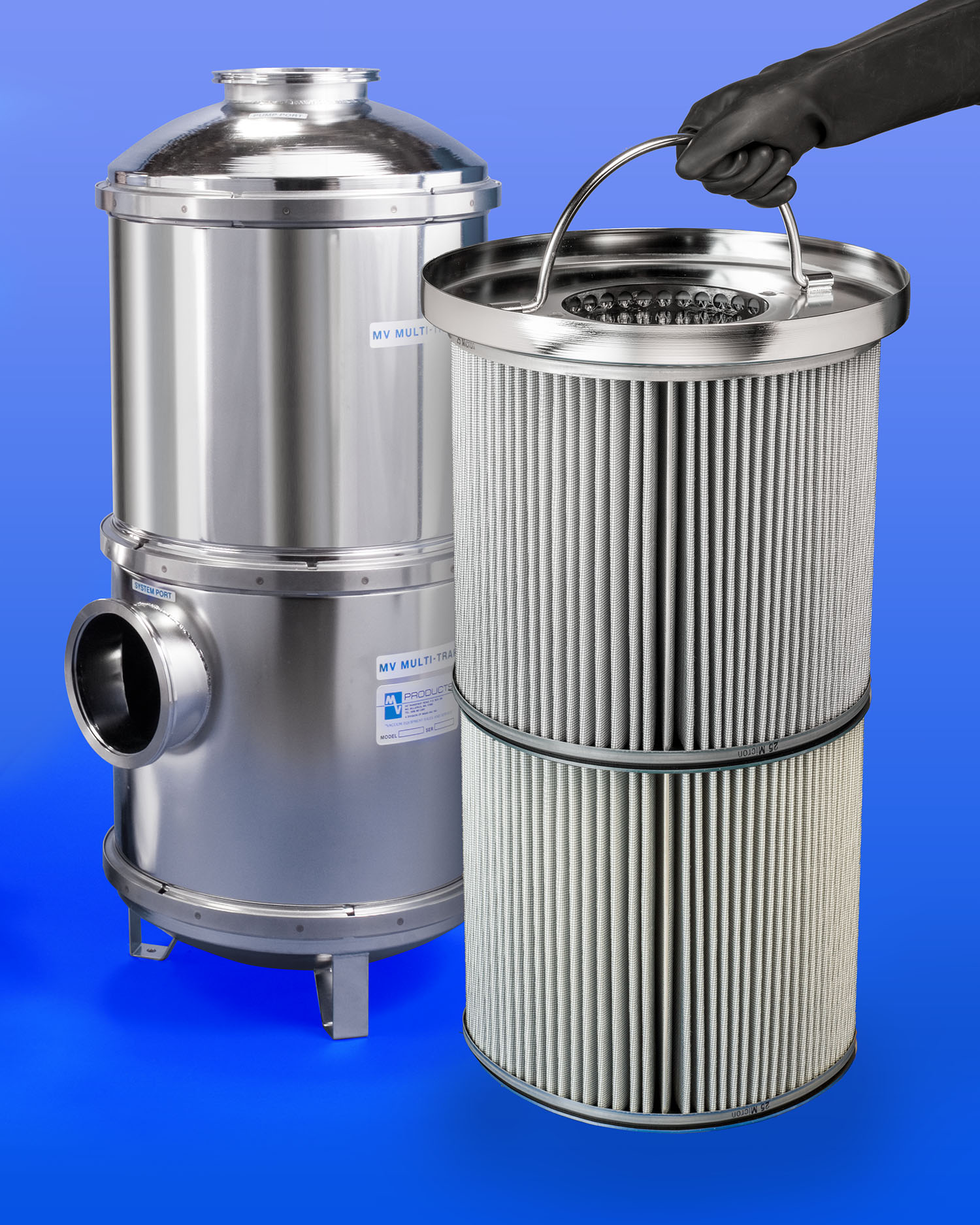 VACUUM PUMP INLET TRAP FEATURES 80 SQ. FT. OF FILTER MEDIA Venmark